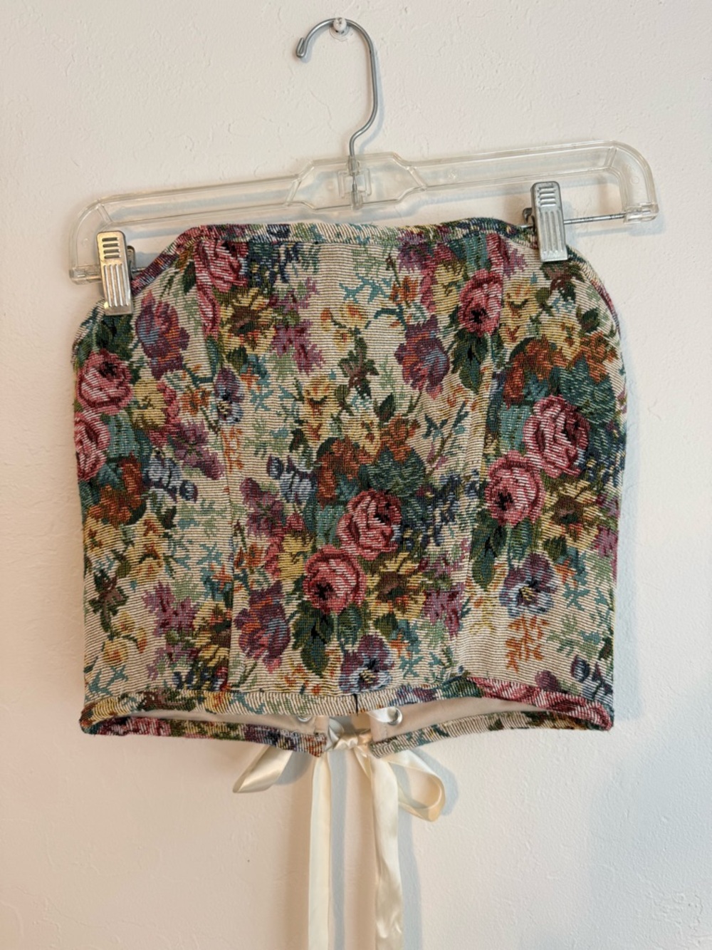 Floral Tapestry Women’s Corset - Pink & Green